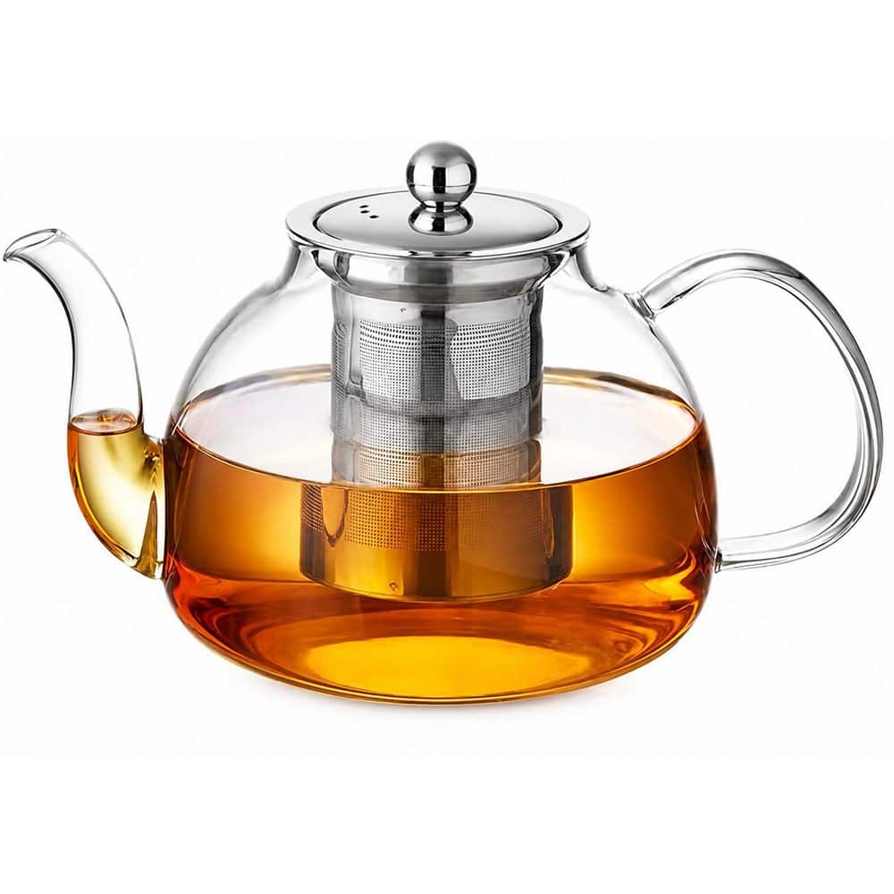 40 oz Borosilicate Glass Teapot with Stainless Steel Infuser Filter, Stovetop and Dishwasher Safe for Loose Tea price history on PriceWatchPro
