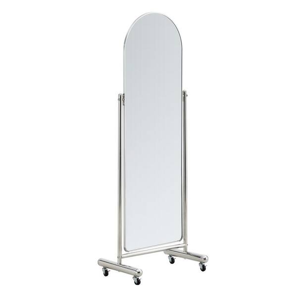 Miscool Anky Silver 23.6 in. W x 65.3 in. H Arched Rectangle Metal Framed Full Length Mirror with Pulley