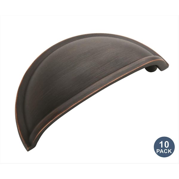 10-Pack Cup Pulls 3 in.  76mm  Traditional Oil Rubbed Bronze Cabinet Cup Pulls