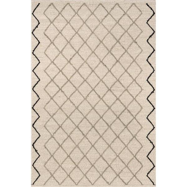 nuLOOM Asa Ivory 8 ft. x 10 ft. Trellis Seagrass and Jute Blend Area Rug