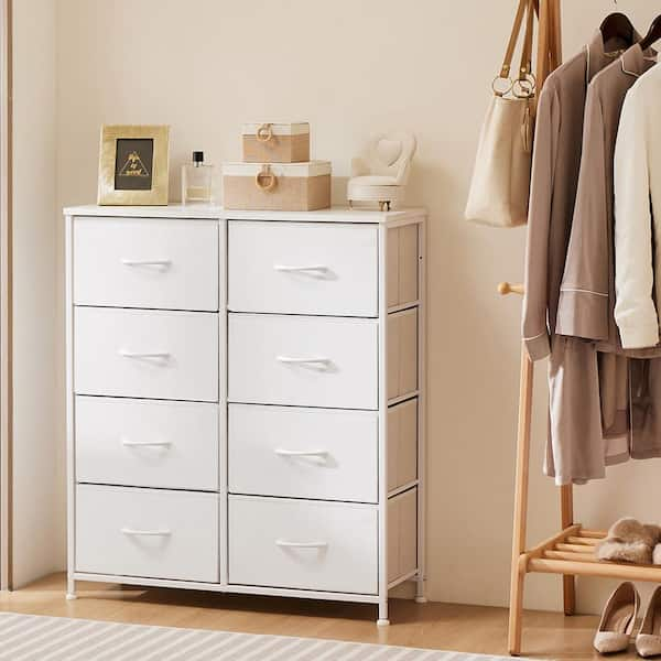 TUSY Storage Cabinet with 3-Drawer Dresser, Shelf,Bedroom Cabinet, for Home  Bedroom Furniture,White, 38.58x14.17x8.26 