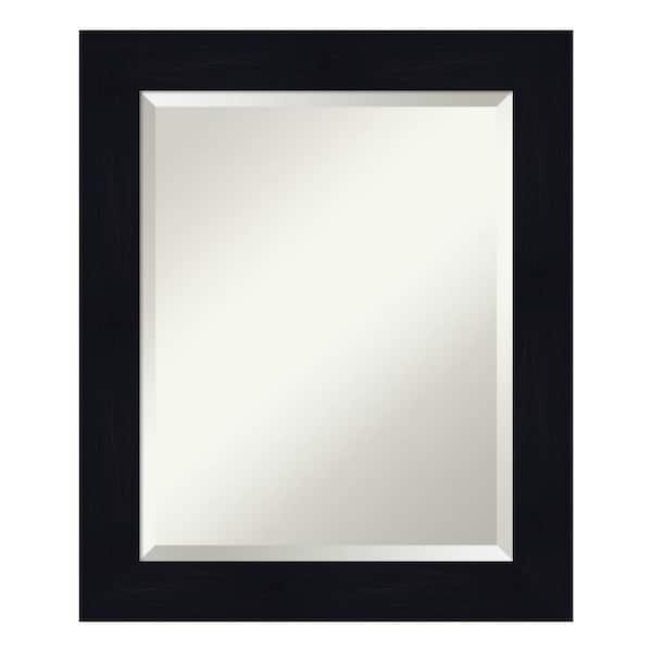 Amanti Art Shiplap Navy 20.25 in. x 24.25 in. Beveled Rectangle Wood Framed Bathroom Wall Mirror in Blue