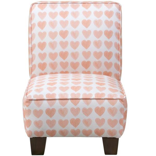 Skyline Furniture Hearts Peach Kid's Slipper Chair