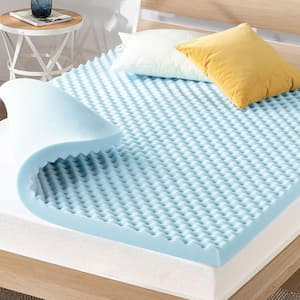 3 in. Queen Cooling Gel Egg Crate Memory Foam Mattress Topper