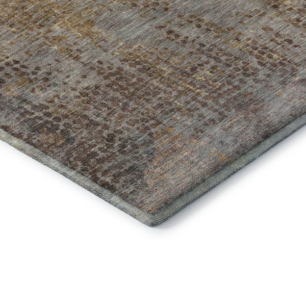Mayfield Premium Machine Washable Abstract AMF2088 Brown 9 ft. x 12 ft. Area Rug