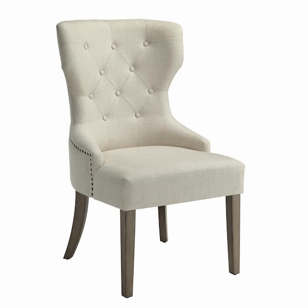 Coaster Baney Beige Tufted Fabric Upholstered Dining Chair