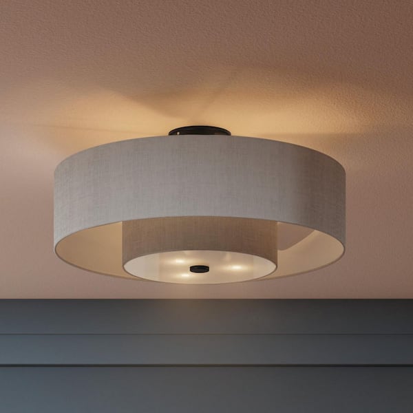 Brookside 30 in. Fresh White Downrod Mount Fandelier Ceiling Fan with LED Light Kit and Remote