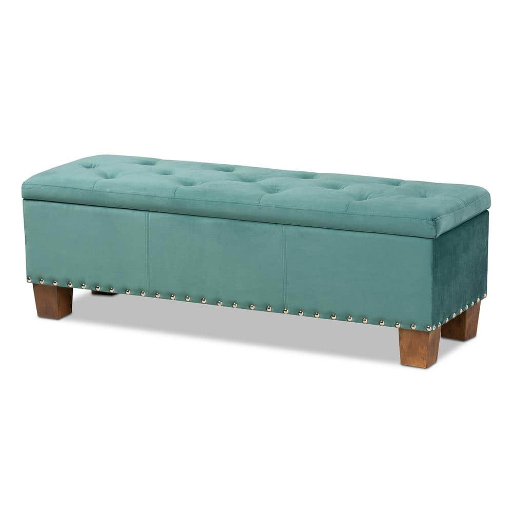 Baxton Studio Hannah Teal Blue Storage Ottoman Bench 160-9933-HD - The ...