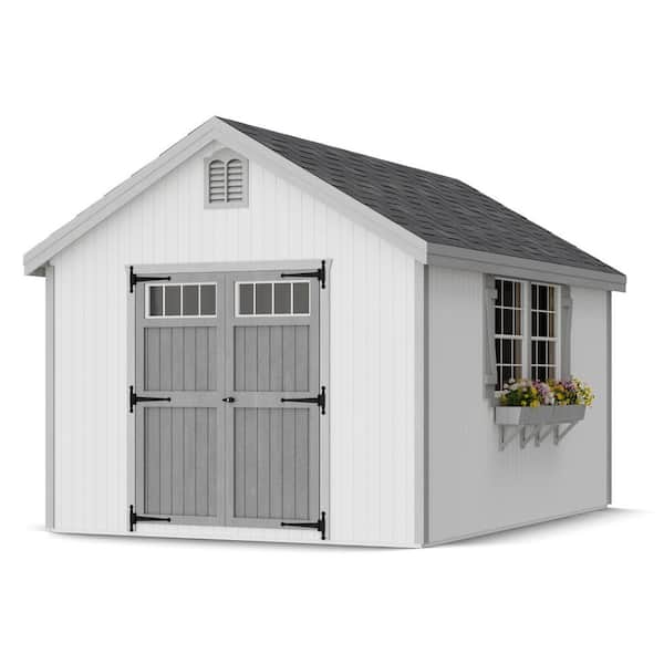 Little Cottage Co. Colonial Williamsburg 10 ft. x 14 ft. Outdoor Wood Storage Shed Precut Kit with Operable Windows and Floor (140 sq. ft.)
