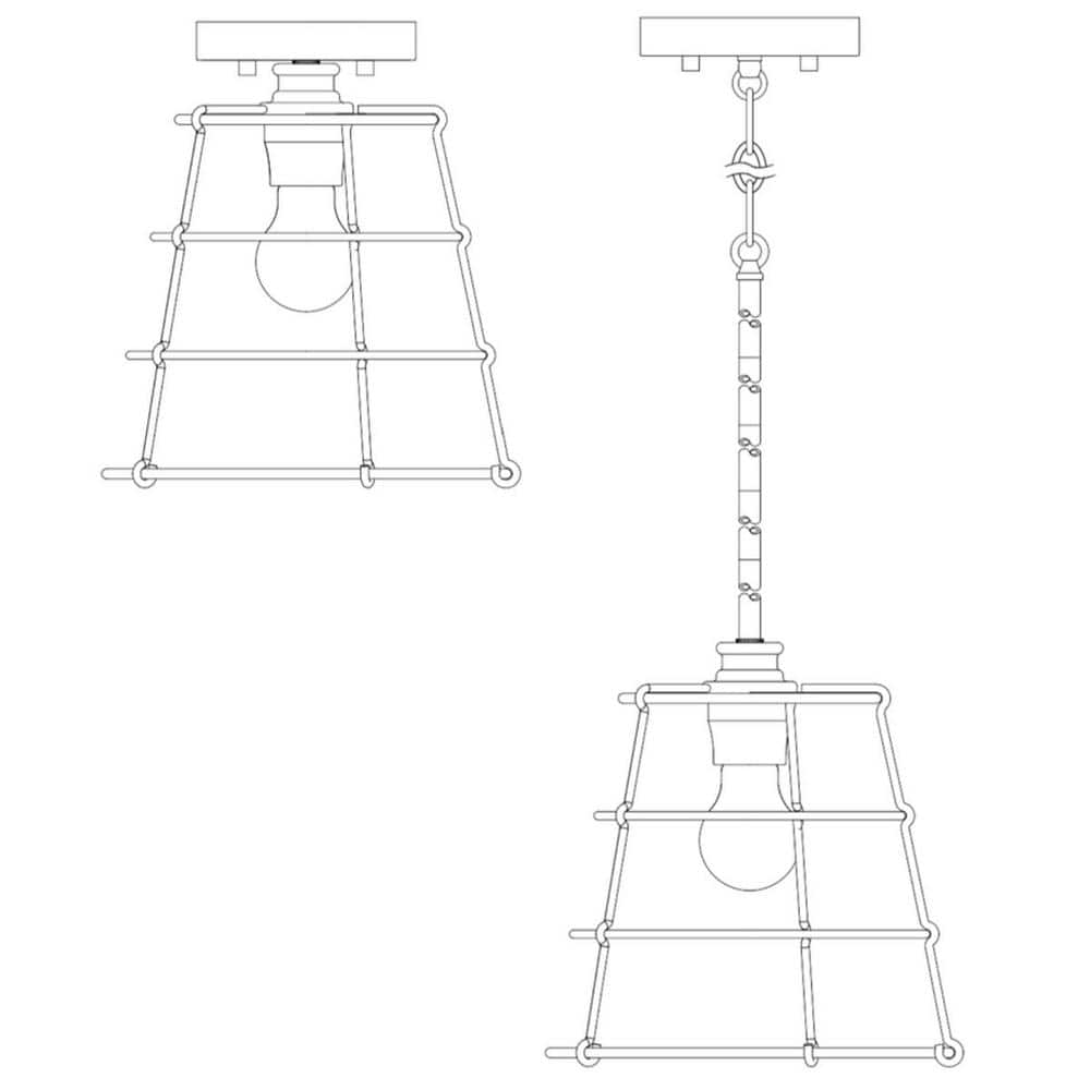 Chambers 10" Matte Black Farmhouse Mini-Pendant with Wire-Frame Shade