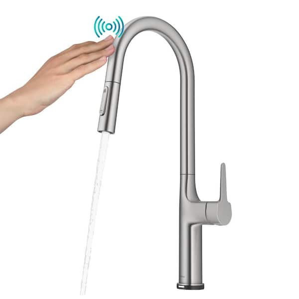 KRAUS Oletto Single Handle Touch Pull Down Sprayer Kitchen Faucet with ...