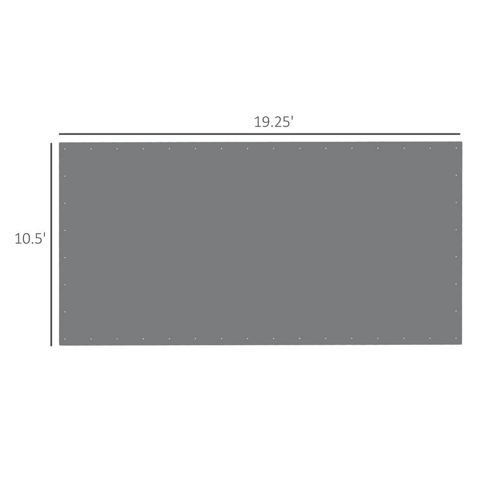 Gray 10x20 FT Waterproof UV-Resistant Carport Canopy Cover with Bungees