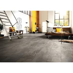 Silverado Slate 8mm T x 12.99 in. W Water Resistant Laminate Wood Flooring (24.92 sq. ft./Carton)