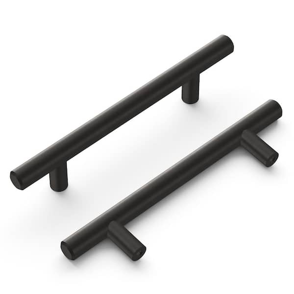HICKORY HARDWARE Bar Pull 3-3/4 in. 96 mm Center-to-Center Black Nickel Cabinet Door/Drawer Pull