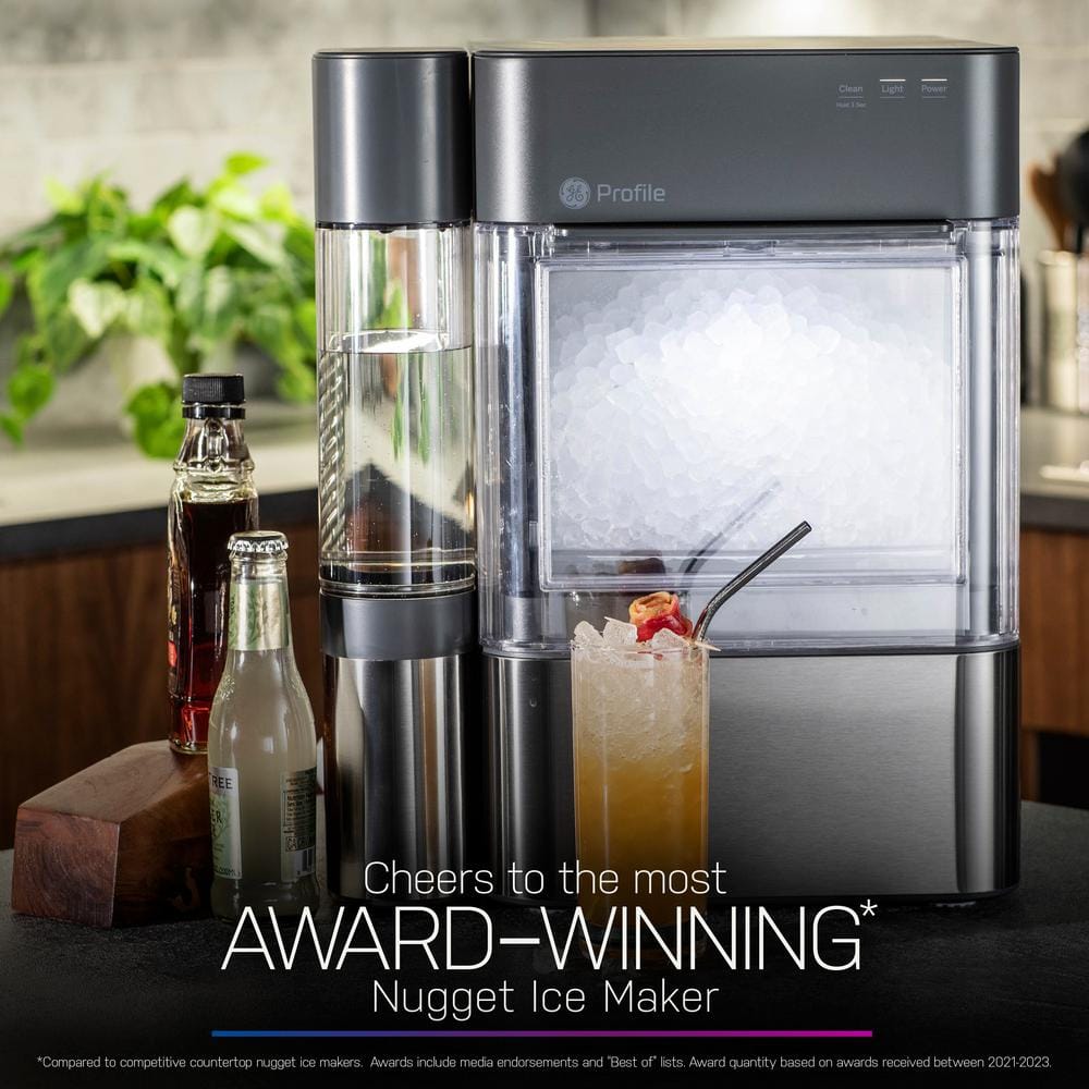 Black Stainless Steel Portable Nugget Ice Maker with WiFi