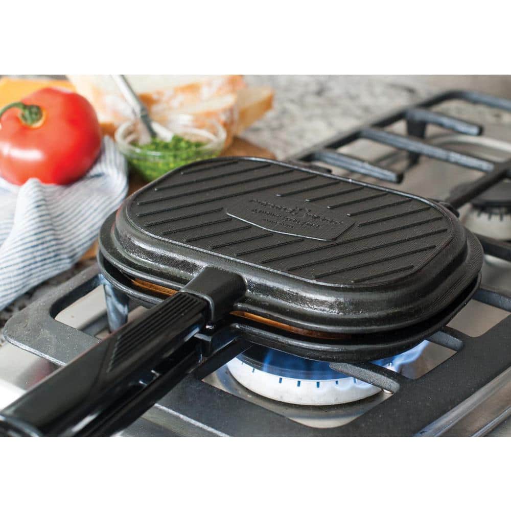 Black Cast Aluminum Stovetop Sandwich and Grill Press
