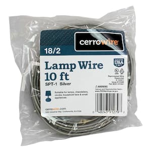10 ft. 18/2 Silver Stranded Copper Lamp Wire