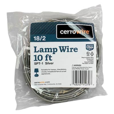 10 ft. 18/2 Silver Stranded Lamp Wire