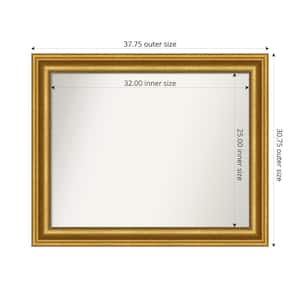 Parlor Gold 37.75 in. x 30.75 in. Custom Non-Beveled Recycled Polystyrene FramedBathroom Vanity Wall Mirror
