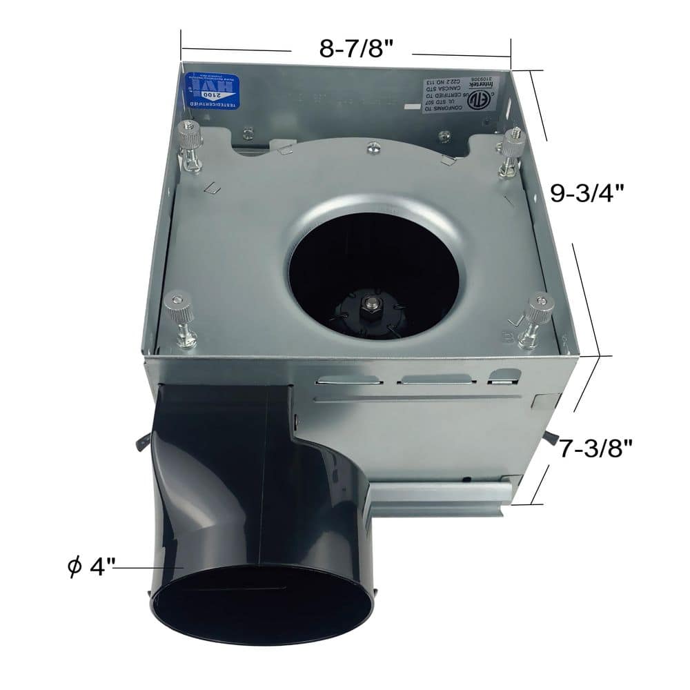 Matte Black Decorative Bathroom Ventilation Fan with Light