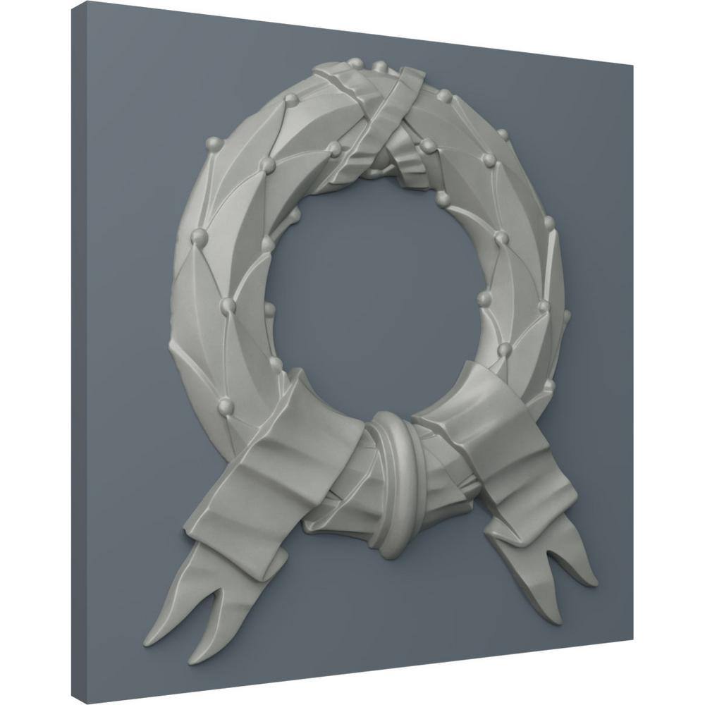 Primed White Urethane Wreath Onlay Scroll 11.38'' H x 10.25'' W