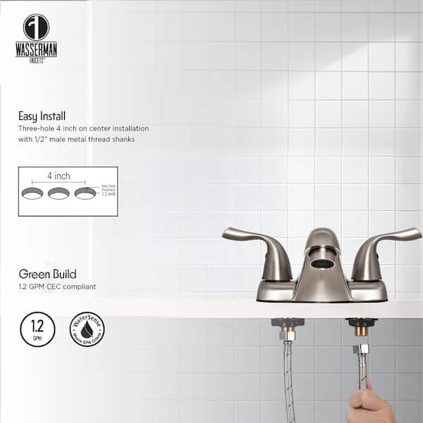 TosdnuosC4 WATERMAN WASSERMAN FAUCETS Dual Wing Handle Classic Low-Rise Spout 4