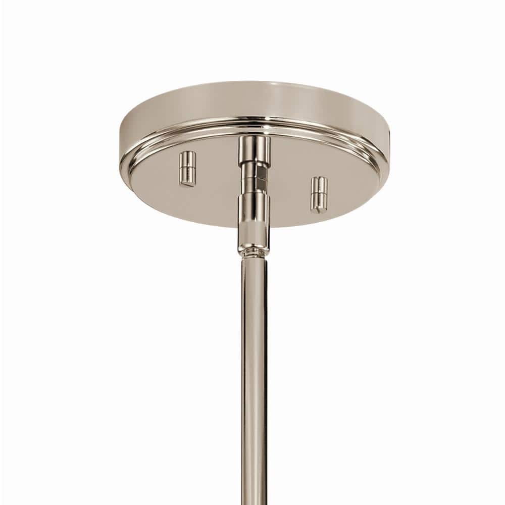 Elegant Polished Nickel 3-Light Chandelier with Clear Fluted Glass