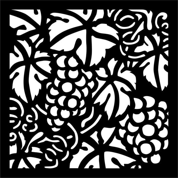 Matrix 0.3 in. x 22.8 in. x 1.9 ft. Grape Vine Recycled Plastic Charcoal Wall Art