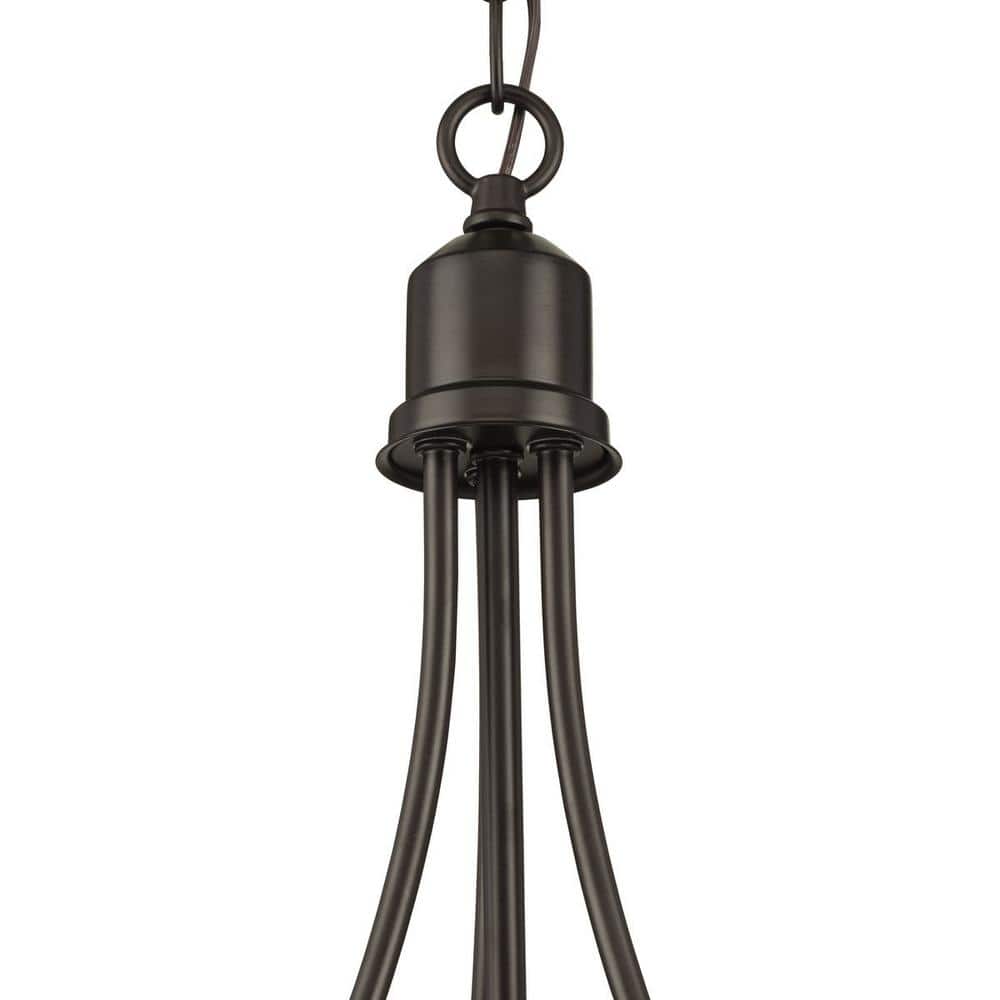 Antique Bronze 2-Light Inverted Pendant with Etched Glass Shade