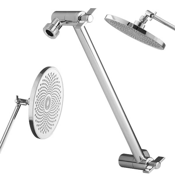 1 Piece 11 In., Brass with Chrome Finish, Adjustable Height, Universal Thread, for Rain Shower Head Extension Arm Set