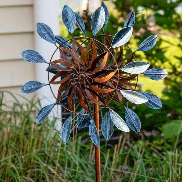 Sunnydaze Whirling Petals Powder-Coated Iron Wind Spinner - 48 in