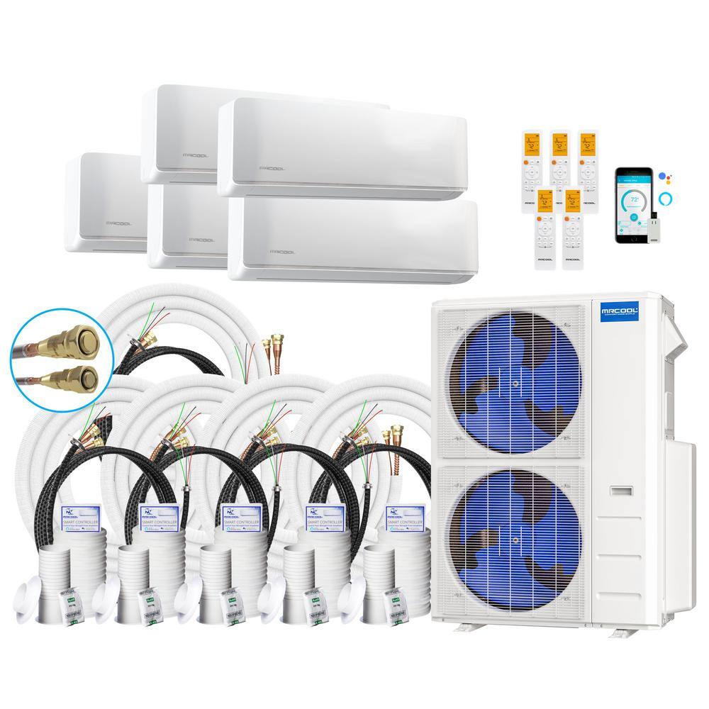 DIY 45,000 BTU 4-Ton 5-Zone 20.5 SEER Ductless Mini-Split AC & Heat Pump with 9K+9K+9K+9K+9K & 16,25,25,25,50 ft. Lines price history on PriceWatchPro