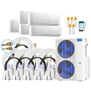 Ramsond 48000 BTU 4-Ton 5-Wall Mount Ductless Mini Split Air ...