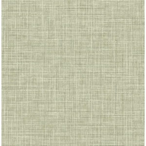 Tuckernuck Green Linen Non Woven Paper Wallpaper Sample