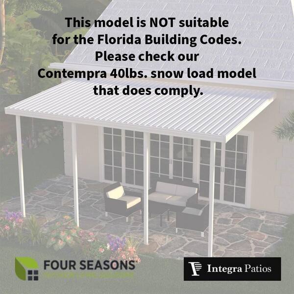 Integra 12 ft. x 8 ft. White Aluminum Frame Patio Cover, 2