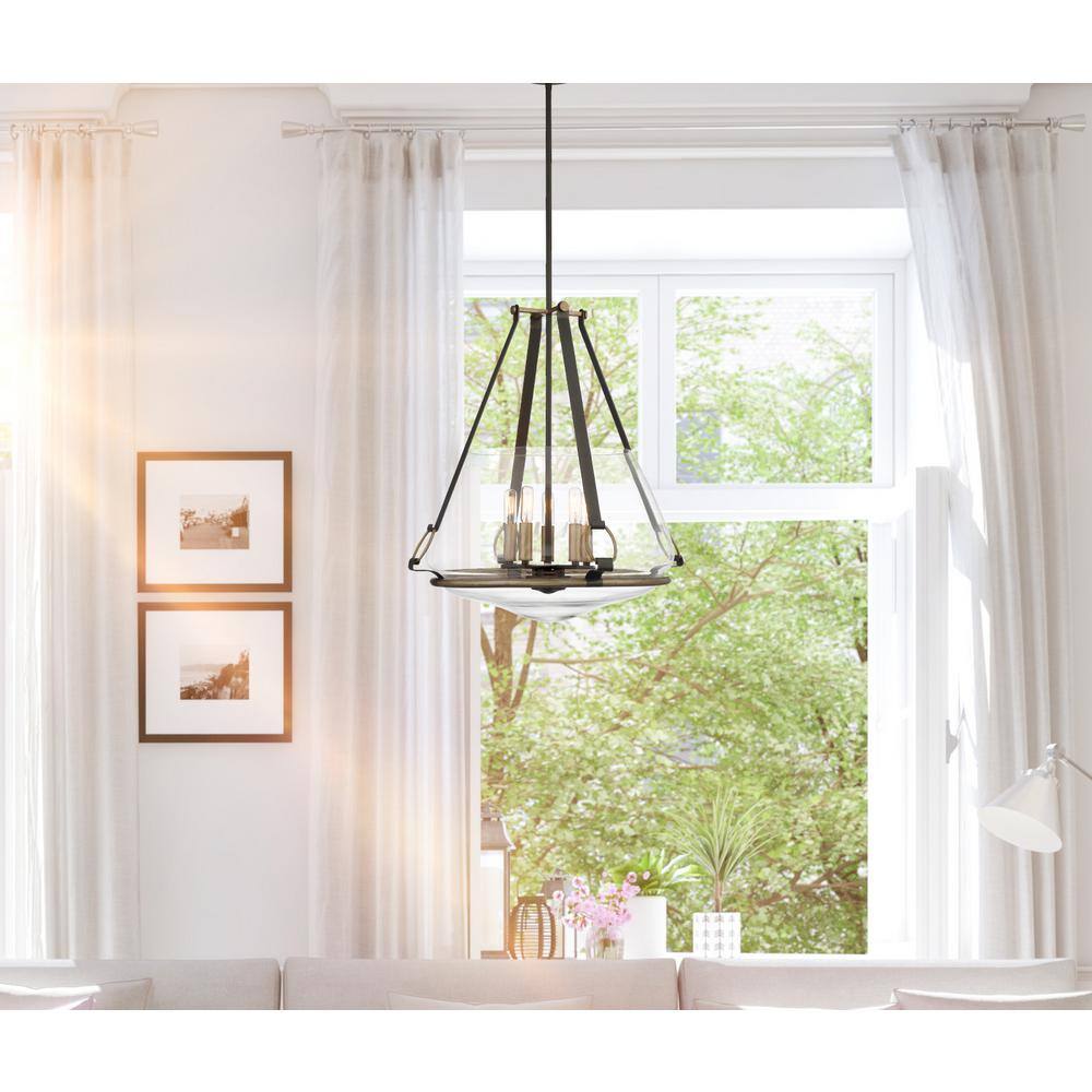 Eden Valley Smoked Iron & Aged Gold 5-Light Modern Pendant