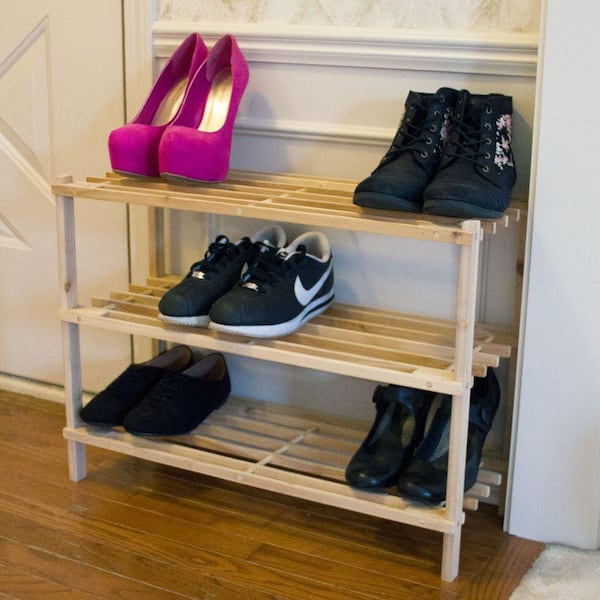 wooden shoe rack home depot