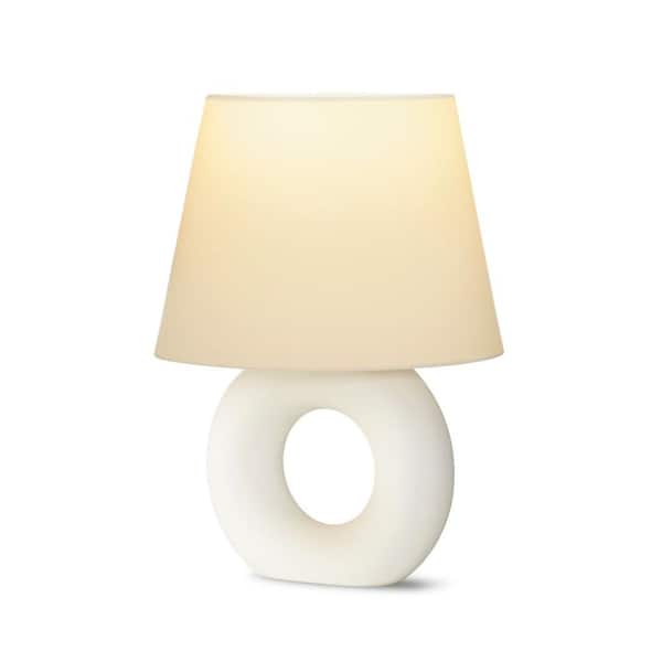 Brightech Chloe 15.5 in Off-White Beige Standard Super Bright LED Traditional Table Lamp with Off-White Cream Fabric Empire Shade