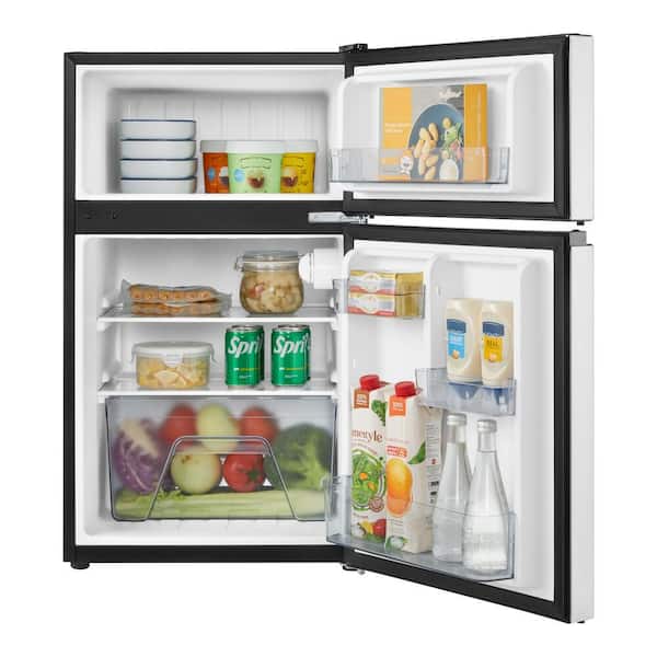 3.1 cu. ft. 2-Door Mini Refrigerator in Stainless Steel with Freezer, ENERGY STAR