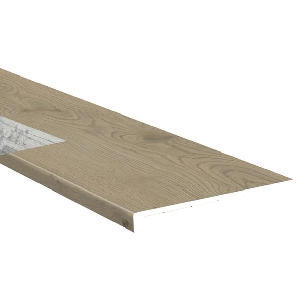 A&A Surfaces Harlan Gray 1.25 in. T x 12.01 in. W x 47.24 in. L Luxury Vinyl Stair Tread Eased Edge Molding (2-Pieces/Case)