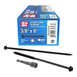 Grip-Rite 3/8 in. x 8 in. Star Drive Hex Head Structural Screws 20