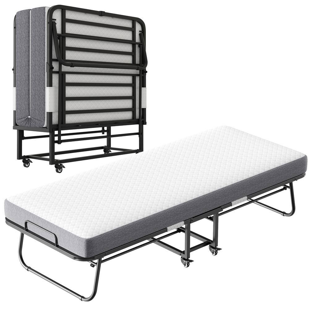 Soft 5 in. Twin Memory Foam Mattress Topper, Portable Rollaway Guest Bed Sp