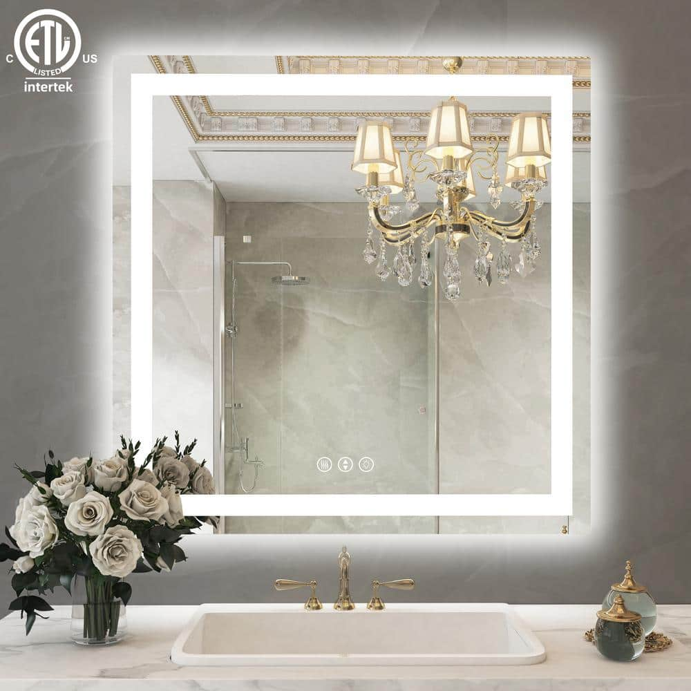 LED Bathroom Vanity Mirror, Gmhehly 36x28 outlet Inch Wall Mounted Timing Function Smar