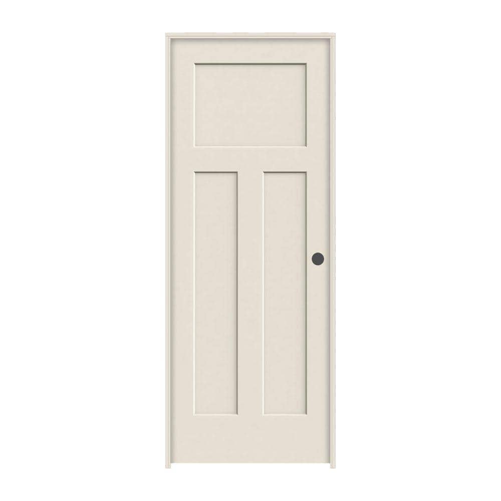 36 in. x 80 in. 3 Panel Craftsman Primed Left-Hand Smooth Solid Core Molded Composite MDF Single Prehung Interior Door price history on PriceWatchPro