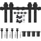 WINSOON 60 in. Frosted Black Sliding Barn Door Hardware Track Kit for ...