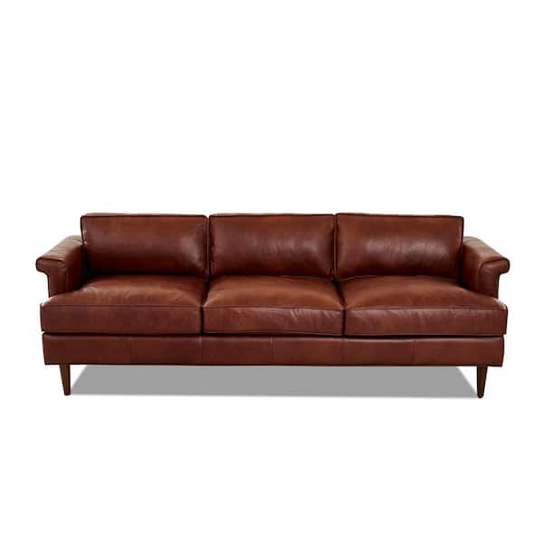 Avenue 405 Malcolm 87 In Chestnut, Carson Leather 3 Seater Sofa Vintage Brown