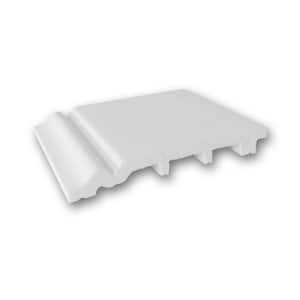 3/4 in. D x 5-3/8 in. W x 4 in. L Primed White High Impact Polystyrene Baseboard Moulding Sample Piece
