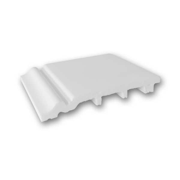 ORAC DECOR 3/4 in. D x 5-3/8 in. W x 4 in. L Primed White High Impact Polystyrene Baseboard Moulding Sample Piece