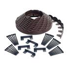 2 in. x 100 ft. Brown Polyethylene Scalloped Woodgrain No-Dig Edging Kit