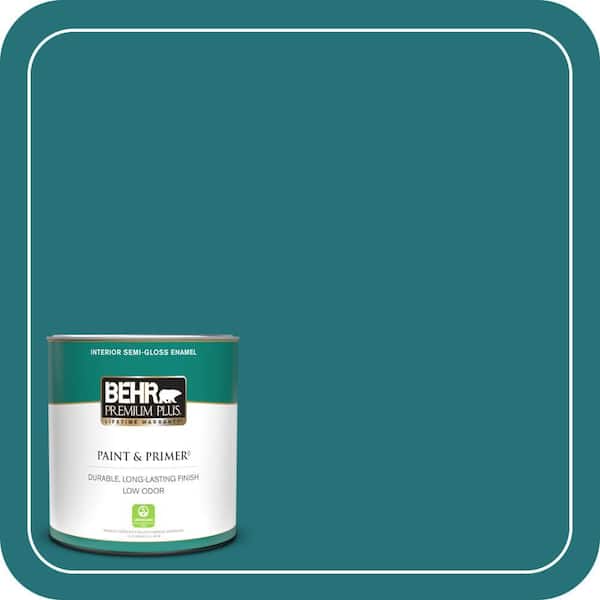 BEHR PREMIUM PLUS 1 qt. #520D-7 Mosaic Tile Semi-Gloss Enamel Low Odor Interior Paint & Primer